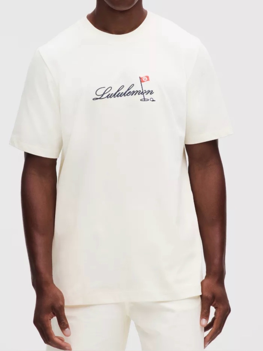 Lululemon Heavyweight Classic-Fit Cotton Graphic Tee Coconut Ivory Large NWT